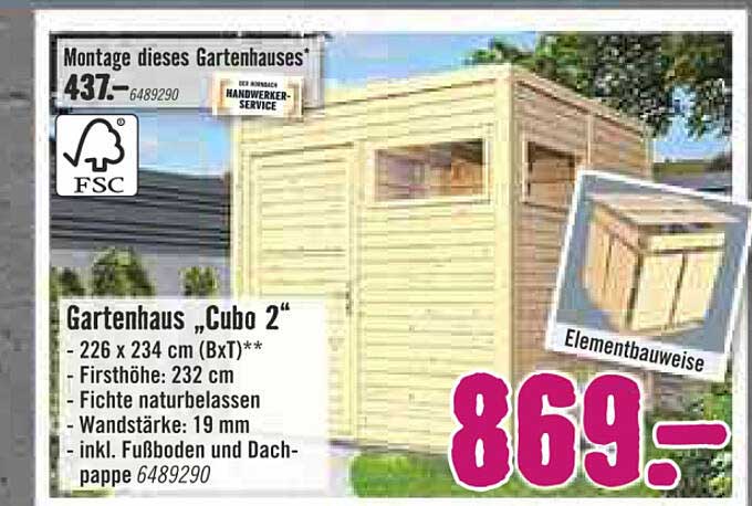 Hornbach Gartenhaus „cubo 2”