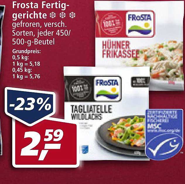 Frosta Fertiggerichte Angebot bei Real 1Prospekte.de