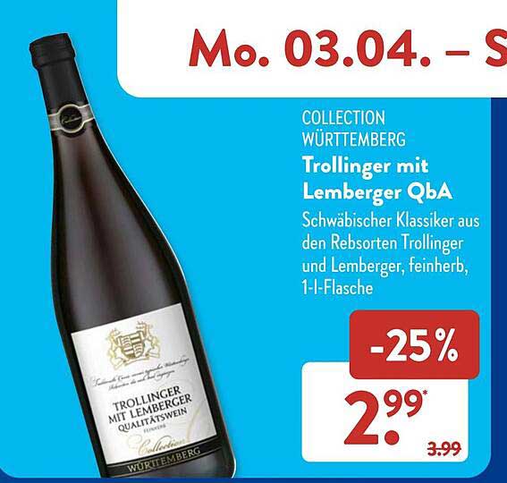 Collection Württemberg Trollinger Mit Lemberger Qba Angebot Bei ALDI Sud