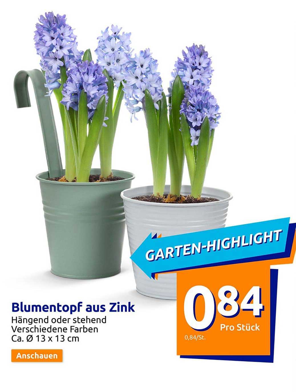 Blumentopf Aus Zink Angebot bei Action 1Prospekte.de
