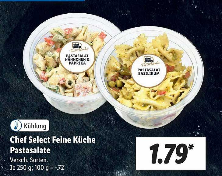 Angebot Chef bei Select Küche Lidl Feine Pastasalate