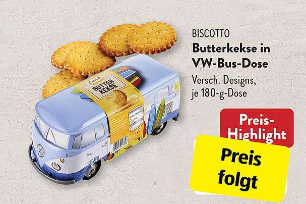 ALDI SÜD Biscotto Butterkekse In Vw-bus-dose