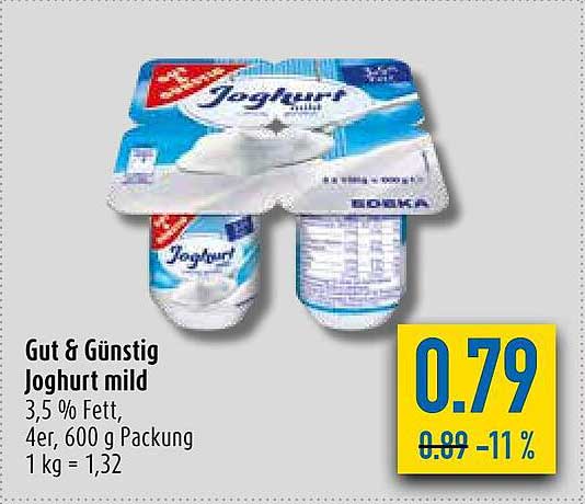 Gut G Nstig Joghurt Mild Angebot Bei Diska Prospekte De