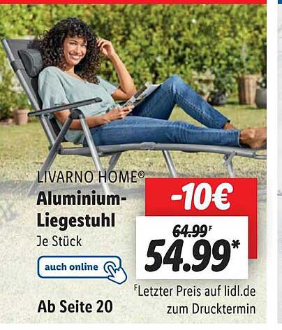 Lidl Livarno Home Aluminium-liegestuhl