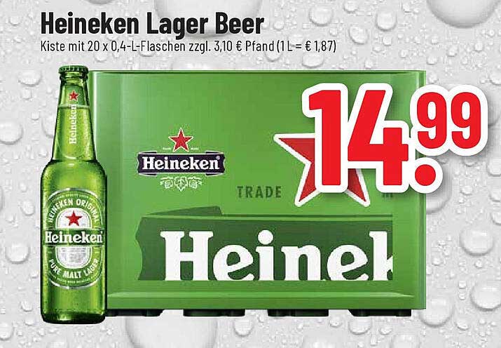 Heineken Lager Beer Angebot bei Trinkgut - 1Prospekte.de