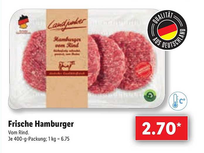 Hamburger bei Frische Angebot Lidl