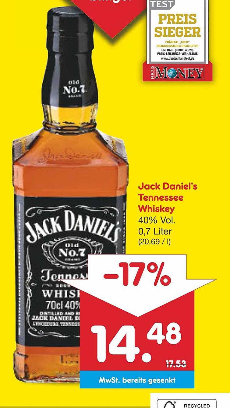 Netto Marken-Discount Jack Daniels Tennessee Whiskey