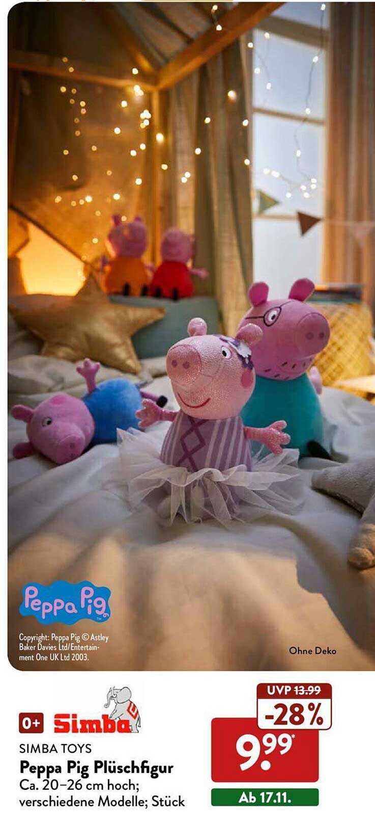 ALDI Nord Simba Toys Peppa Pig Plüschfigur