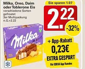 Milka Oreo Daim Oder Toblerone Eis Angebot Bei Wez Prospekte De