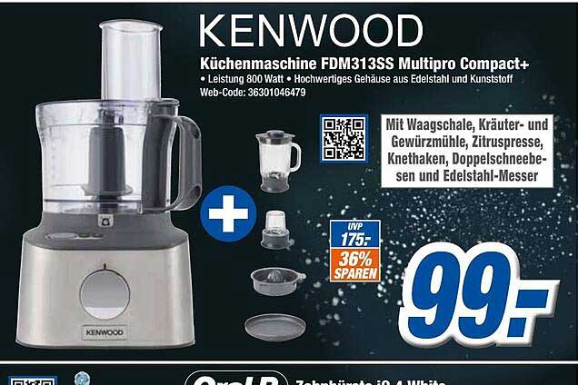 Expert Klein Kenwood Küchenmaschine Fdm313ss Multipro Compact+