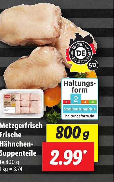 Metzgerfrisch Frische Hähnchen-suppenteile Angebot bei Lidl