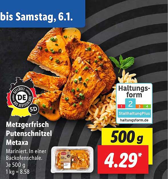Metzgerfrisch Putenschnitzel Metaxa Angebot bei Lidl | 