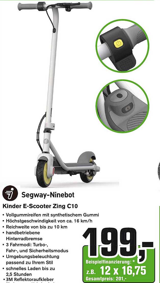 Segway-ninebot Kinder E-scooter Zing C10 Angebot bei Alphatecc