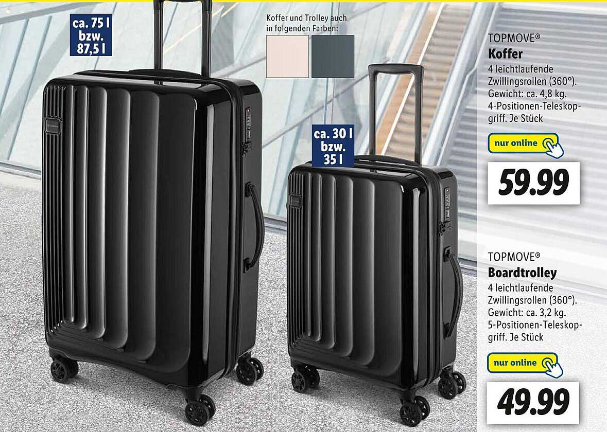 Topmove Koffer Oder Boardtrolley Angebot bei Lidl 1Prospekte.de