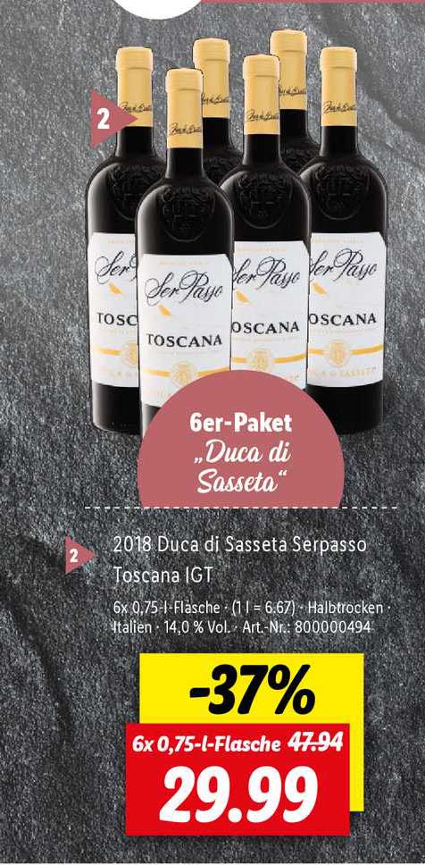2018 Duca Di Sasseta Serpasso Angebot bei Igt Lidl Toscana