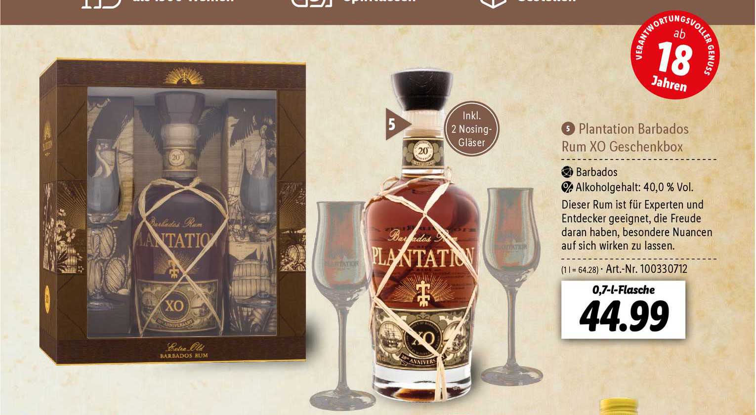 Plantation Barbados Rum Xo Geschenkbox Angebot bei Lidl 1Prospekte.de