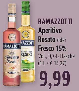 Ramazzotti Fresco Oder bei 15% BUNGERT Rosato Angebot Aperitivo
