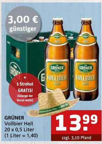Grüner Vollbier Hell Angebot bei Getränke Quelle 1Prospekte.de