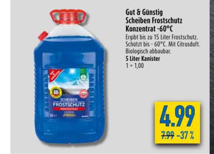 Gut & Günstig Scheiben Frostschutz Konzentrat -60°c Angebot bei Diska 