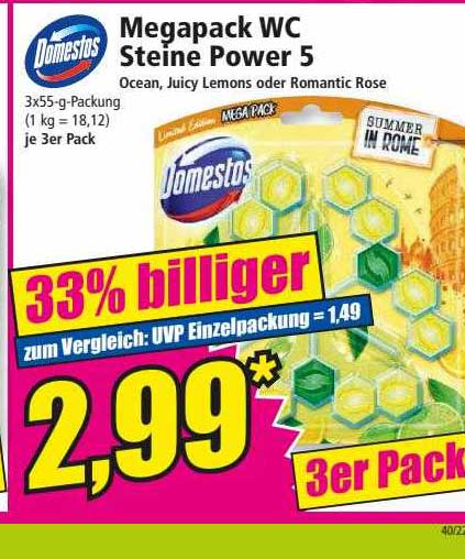 Domestos Megapack Wc Steine Power 5 Angebot bei NORMA - 1Prospekte.de