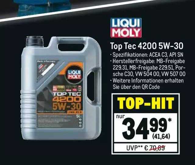 Liqui Moly Top Tec 4200 5w-30 Angebot bei METRO - 1Prospekte.de