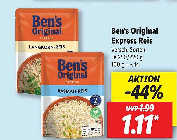 Ben's Original Express Reis Angebot bei Lidl - 1Prospekte.de