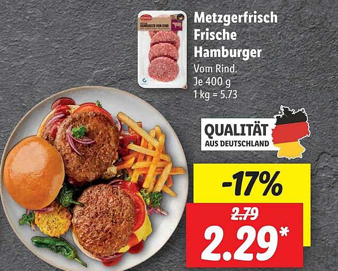 Metzgerfrisch Frische Hamburger Angebot bei Lidl