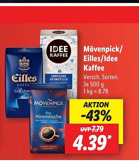 Mövenpick, Eilles Oder Idee Kaffee Angebot bei Lidl 1Prospekte.de