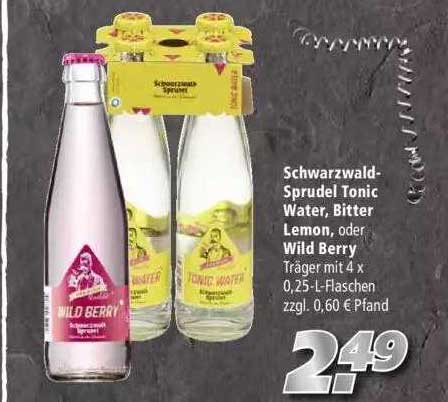 Schwarzwald Sprudel Tonic Water, Bitter Lemon, Oder Wild Berry Angebot ...