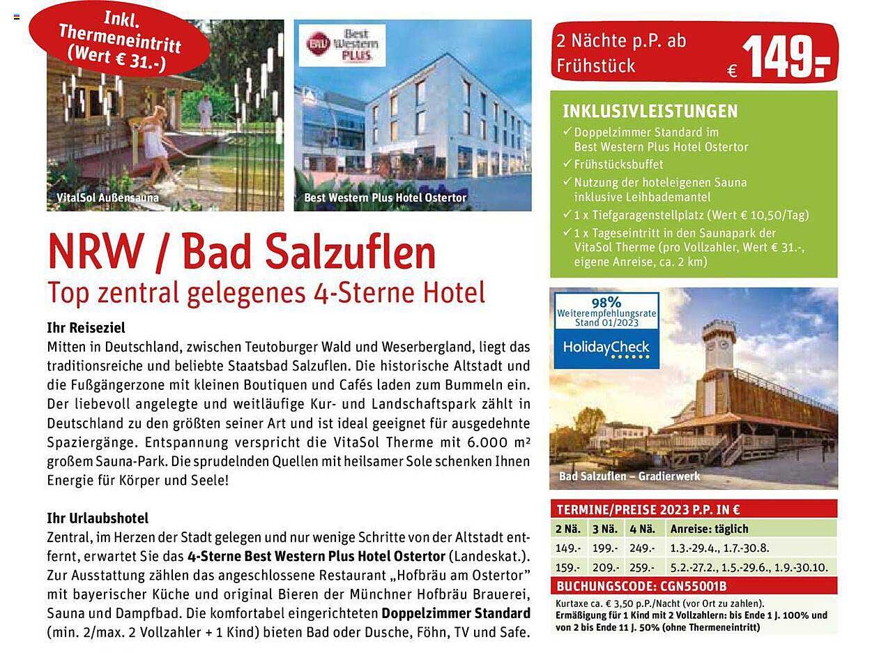 Nrw Bad Salzuflen Angebot bei REWE Reisen 1Prospekte.de