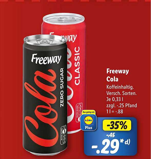 Freeway Cola Angebot bei Lidl 1Prospekte.de