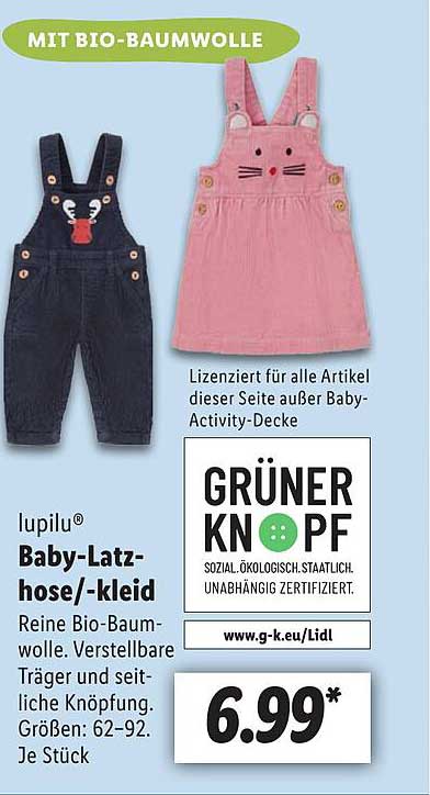 Lupilu Baby-latzhose/-kleid Angebot bei Lidl