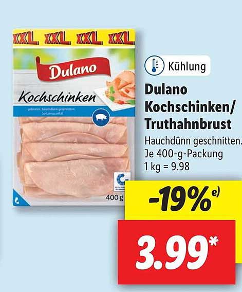 Dulano Kochschinken- Truthahnbrust Angebot bei Lidl