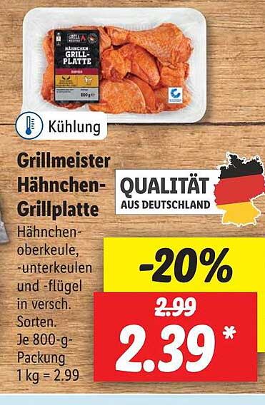 Grillmeister Hähnchen Grillplatte Angebot bei Lidl
