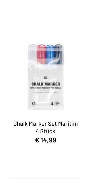 Idee Creativmarkt Chalk Marker Set Maritim 4 Stück