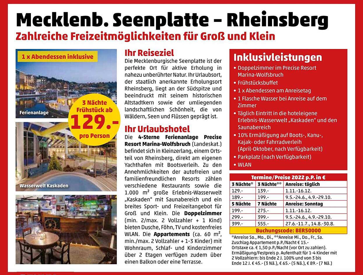 Penny Reisen Mecklenb. Seenplatte - Rheinsberg
