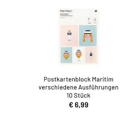 Idee Creativmarkt Postkartenblock Maritim