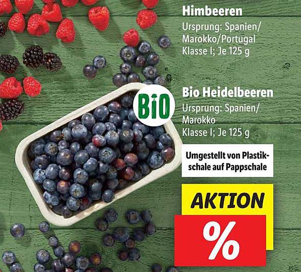 Himbeeren Bio Heidelbeeren Angebot bei Lidl 1Prospekte.de