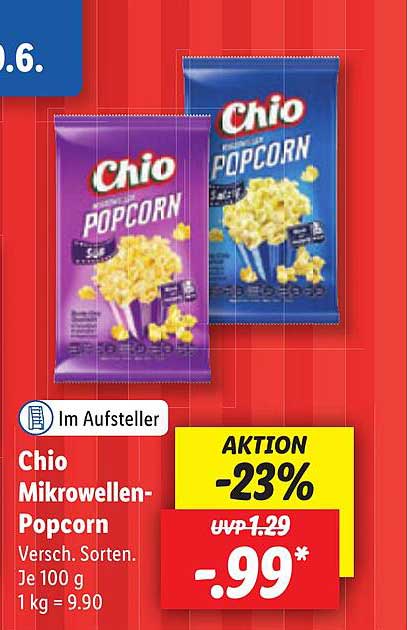 Chio Mikrowellenpopcorn Angebot bei Lidl 1Prospekte.de