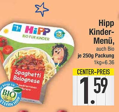 Hipp Kinder-menü Angebot bei E Center - 1Prospekte.de