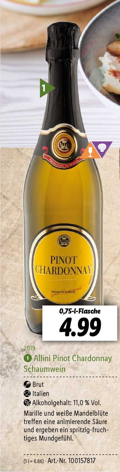 Allini Pinot Chardonnay Schaumwein Angebot bei Lidl