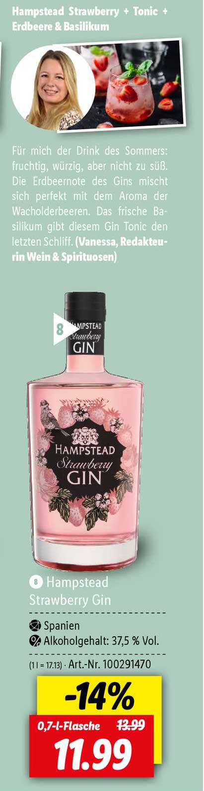 Gin Hampstead Strawberry bei Angebot Lidl