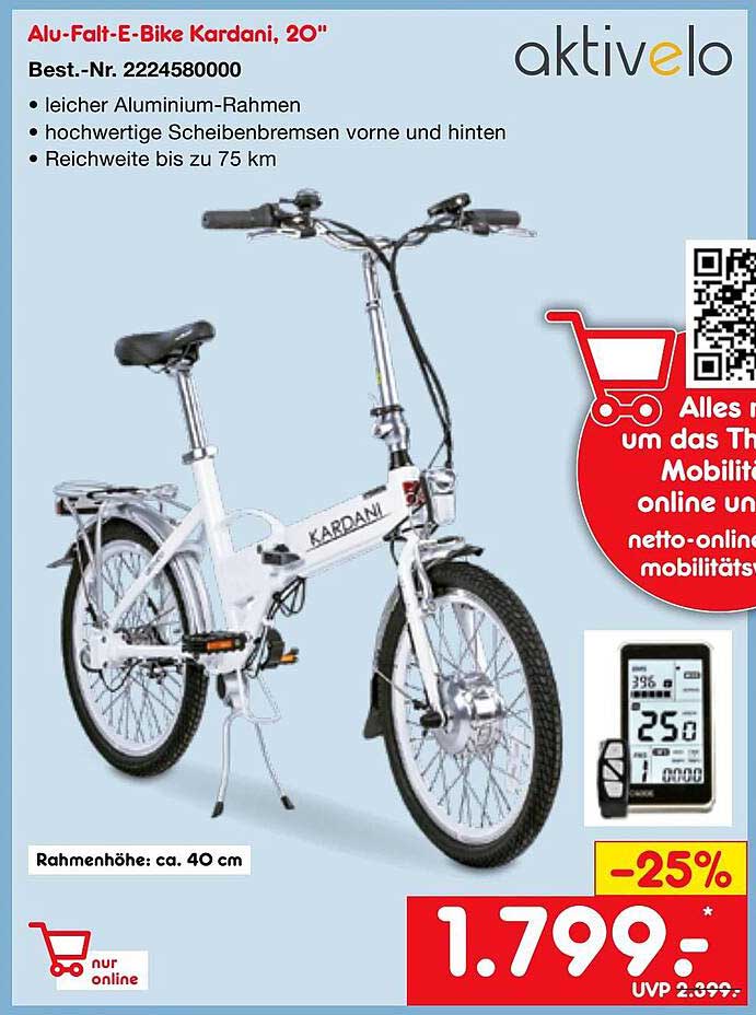 Netto Marken-Discount Aktivelo Allu-falt-e-bike Kardani, 20