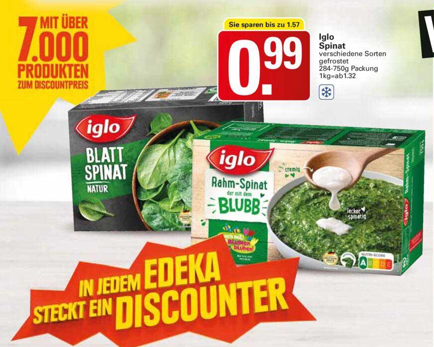 Iglo Spinat Angebot bei Wez 1Prospekte.de