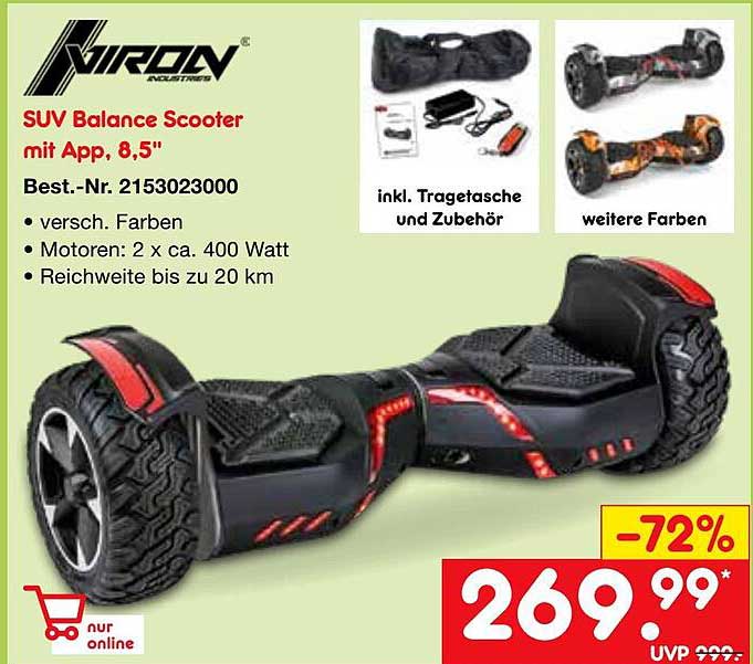 Netto Marken-Discount Niron Suv Balance Scooter Mit App, 8.5