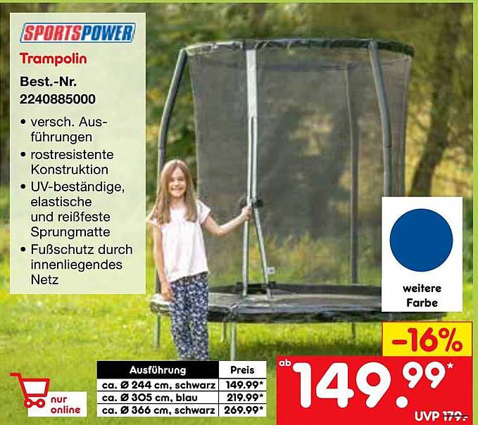 Netto Marken-Discount Sports Power Trampolin