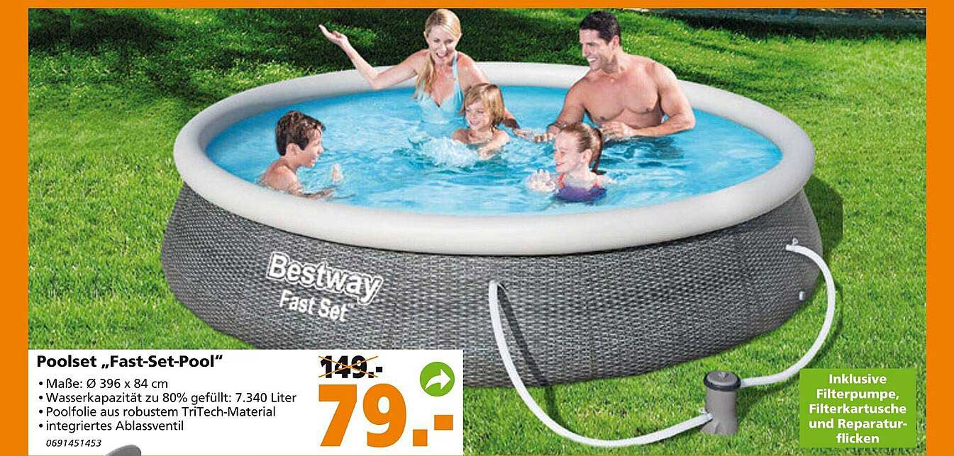 Poolset „fastsetpool” Angebot bei Globus Baumarkt 1Prospekte.de
