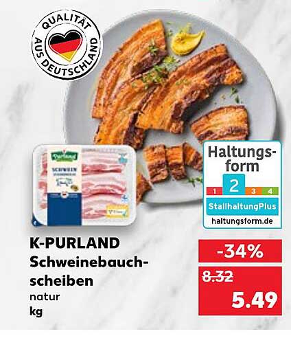 K-purland Schweinebauch-scheiben Angebot bei Kaufland - 1Prospekte.de