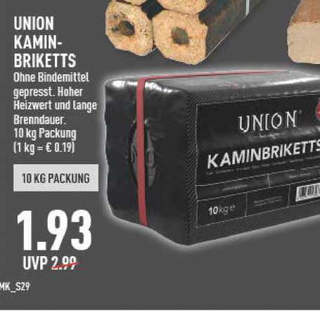 Marktkauf Union Kaminbriketts 10 Kg