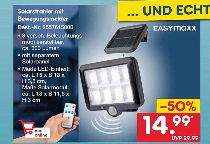 Easymaxx Solarstrahler Mit Bewegungsmelder Angebot bei Netto Marken